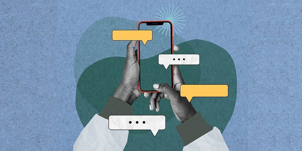 Набор сообщений на мессенджере - коллаж